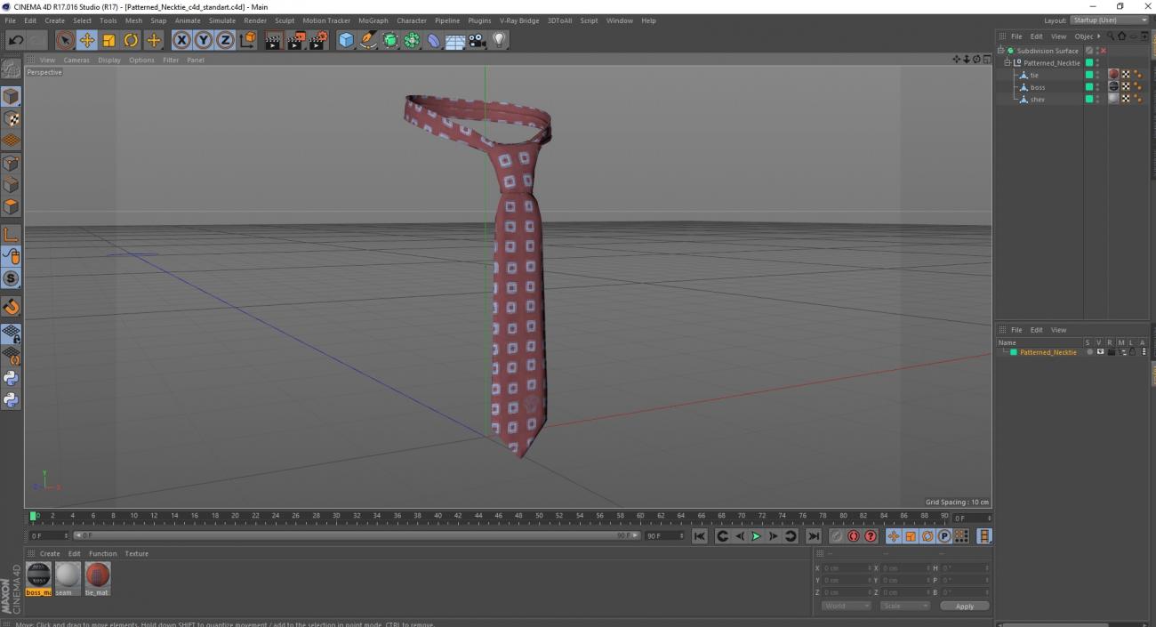 Patterned Necktie 3D