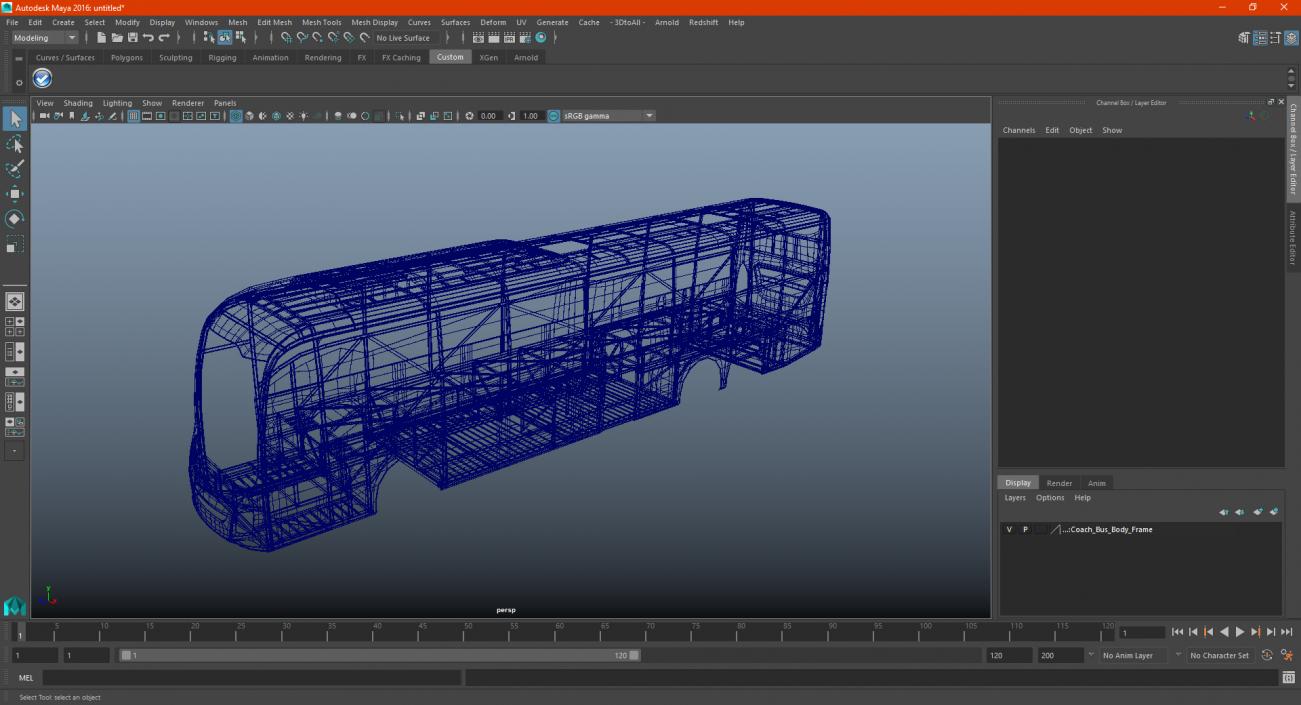 3D model Coach Bus Body Frame