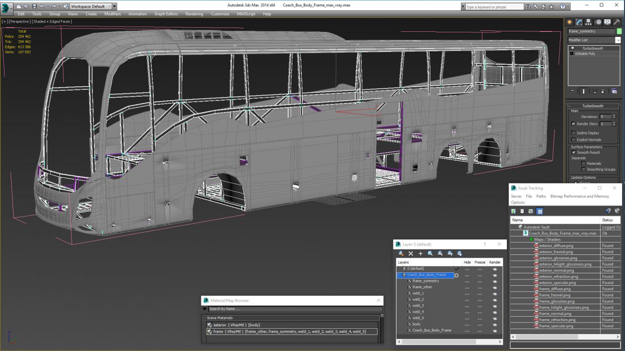 3D model Coach Bus Body Frame