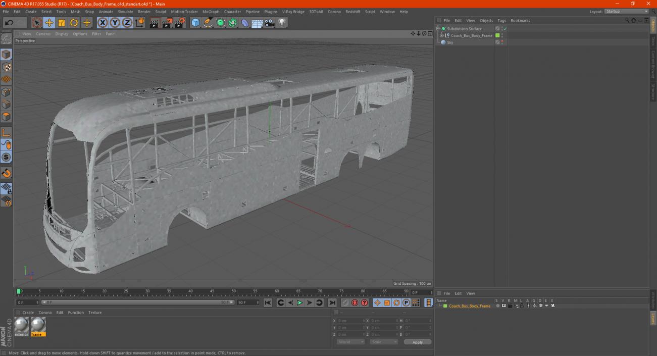 3D model Coach Bus Body Frame