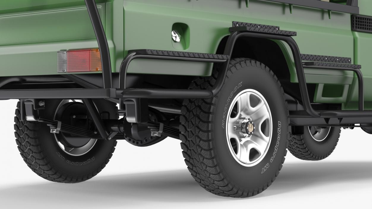 Toyota Land Cruiser Safari Open Sided Green Clean 3D model