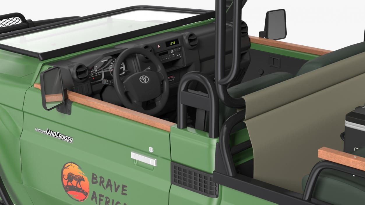 Toyota Land Cruiser Safari Open Sided Green Clean 3D model