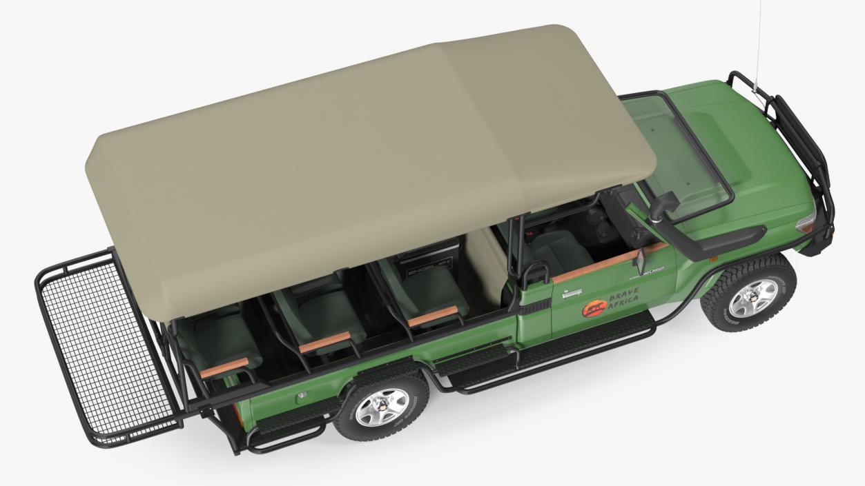 Toyota Land Cruiser Safari Open Sided Green Clean 3D model