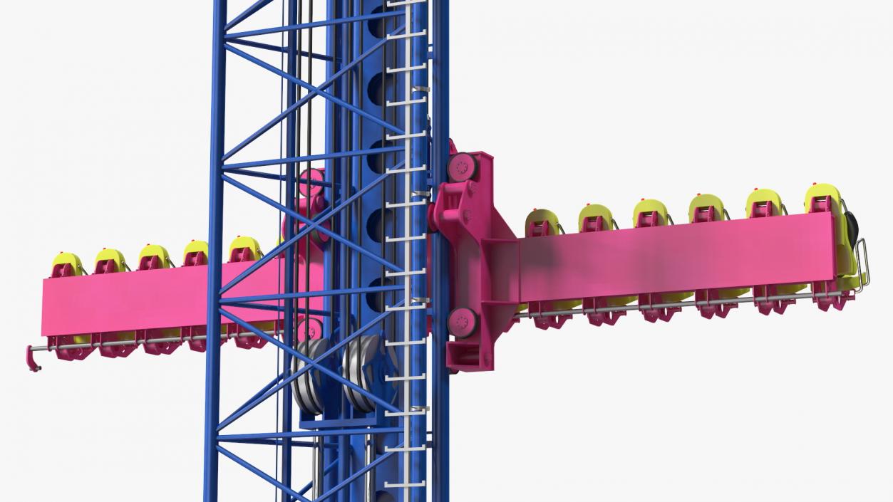 3D Sky Drop Amusement Park Equipment model