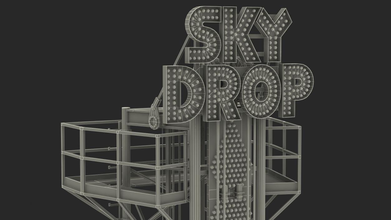 3D Sky Drop Amusement Park Equipment model