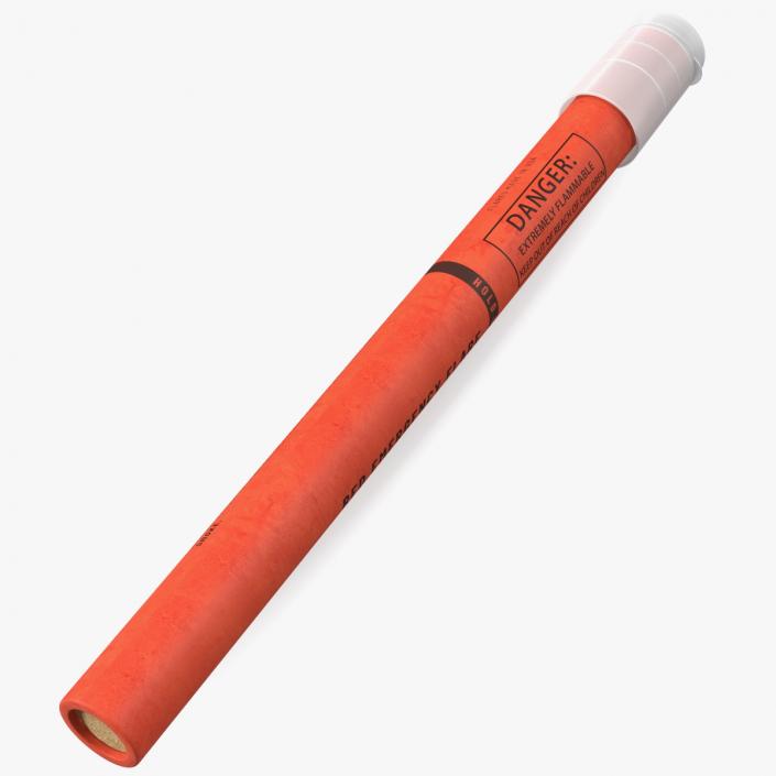 Emergency Roadside Chemical Red Flare 3D