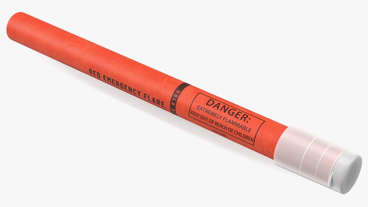 Emergency Roadside Chemical Red Flare 3D