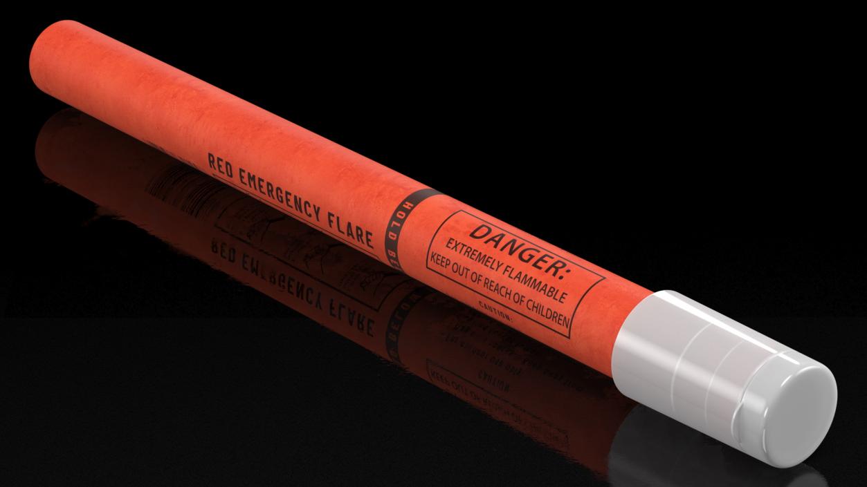 Emergency Roadside Chemical Red Flare 3D