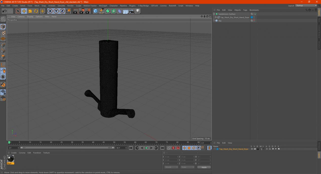 Tap Wash Dry Short Hand Dryer 3D model