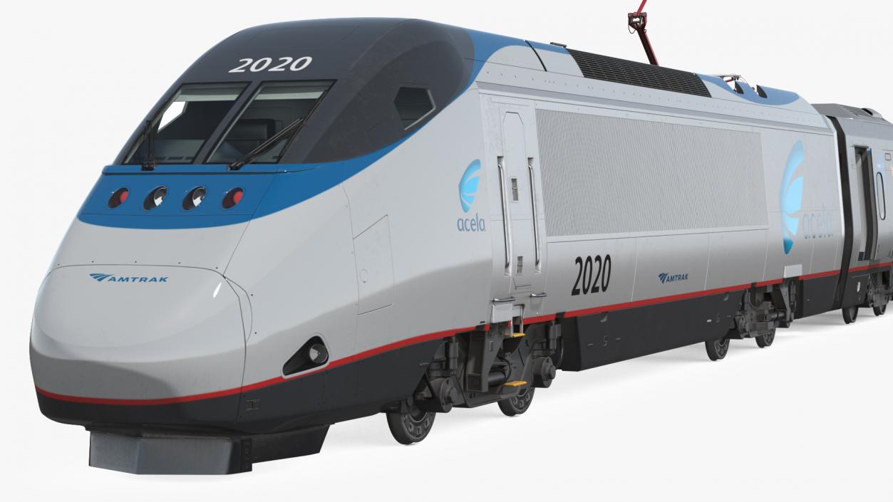 3D Amtrak Acela Express Train Rigged model