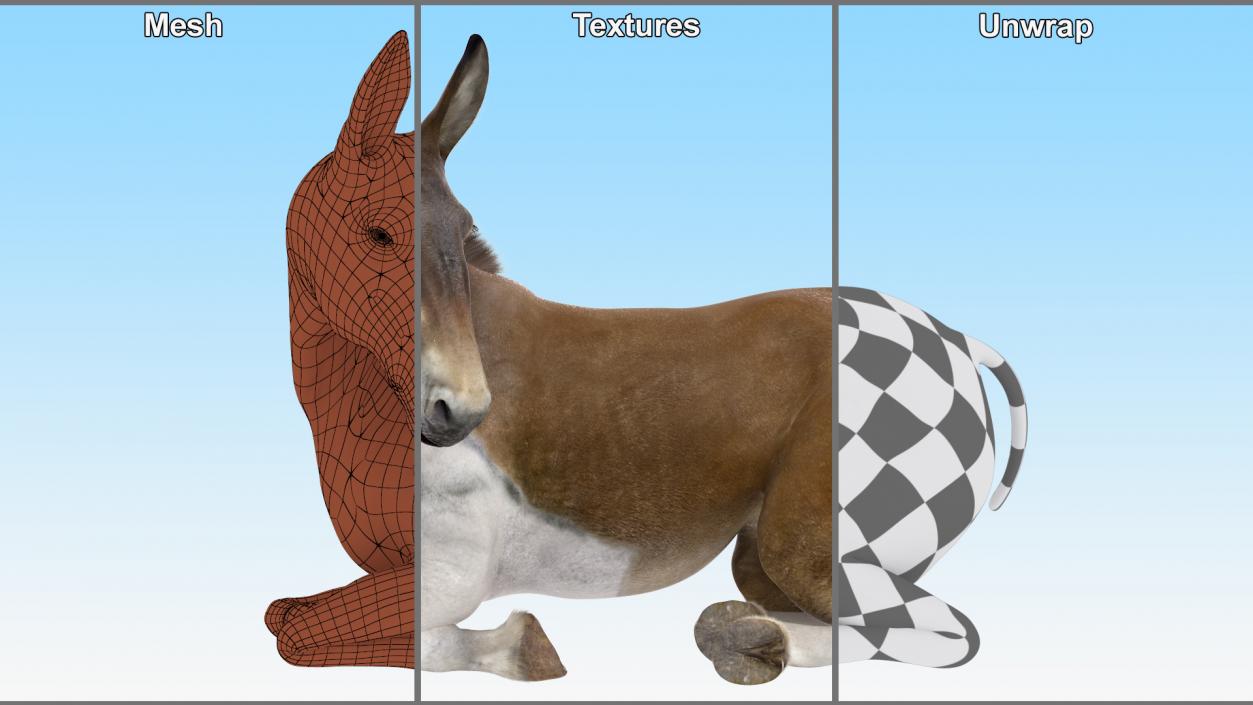 3D Lying Mule Fur 2