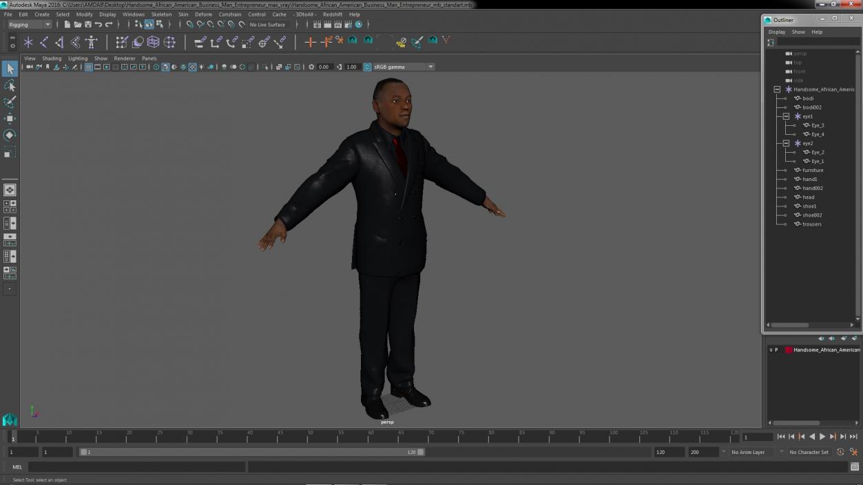 3D Handsome African American Business Man Entrepreneur