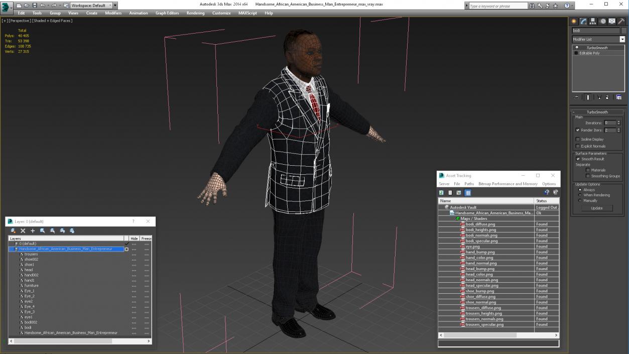 3D Handsome African American Business Man Entrepreneur