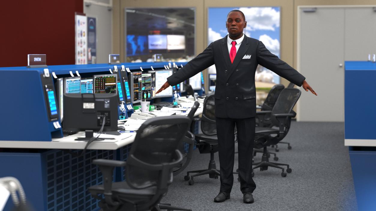 3D Handsome African American Business Man Entrepreneur