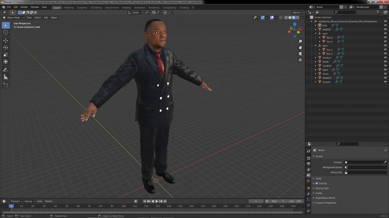 3D Handsome African American Business Man Entrepreneur