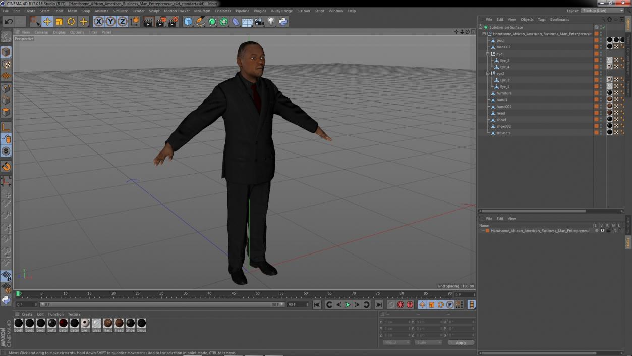 3D Handsome African American Business Man Entrepreneur