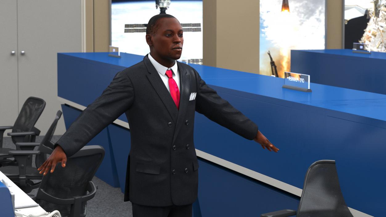 3D Handsome African American Business Man Entrepreneur