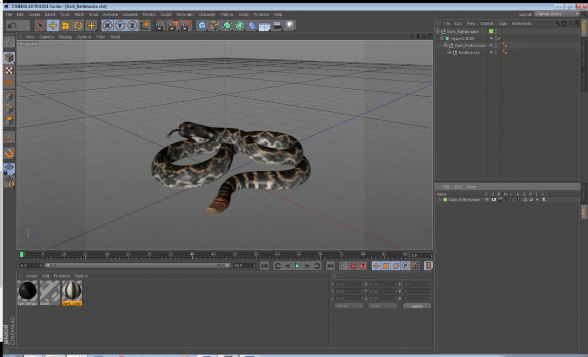 3D Dark Rattlesnake