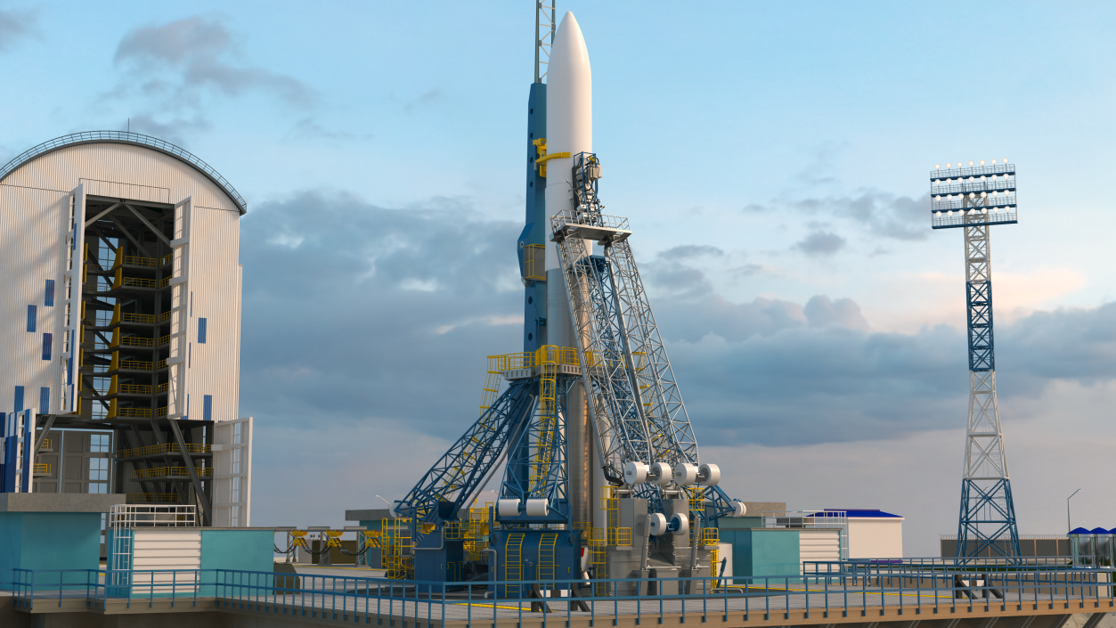 3D Heavy Lift Rocket with Six Solid Boosters