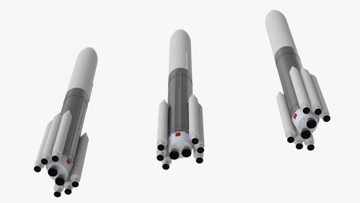 3D Heavy Lift Rocket with Six Solid Boosters