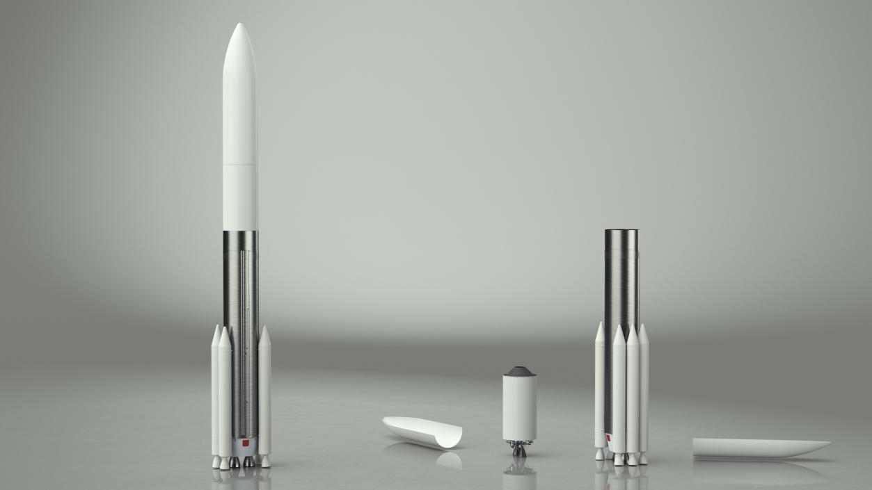 3D Heavy Lift Rocket with Six Solid Boosters