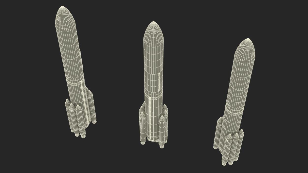 3D Heavy Lift Rocket with Six Solid Boosters