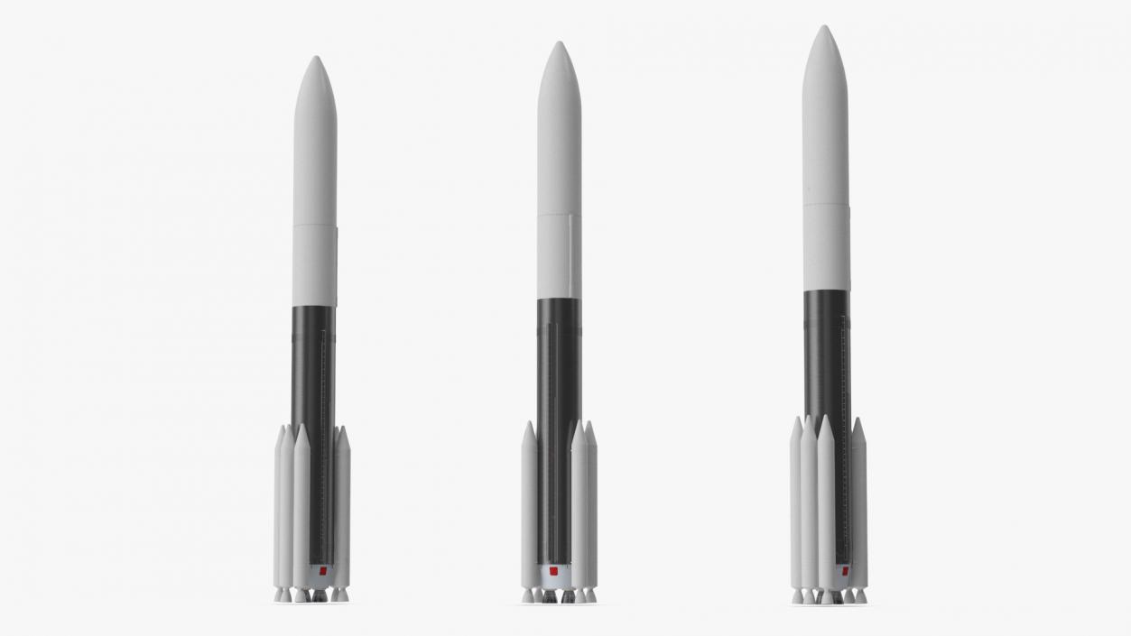 3D Heavy Lift Rocket with Six Solid Boosters