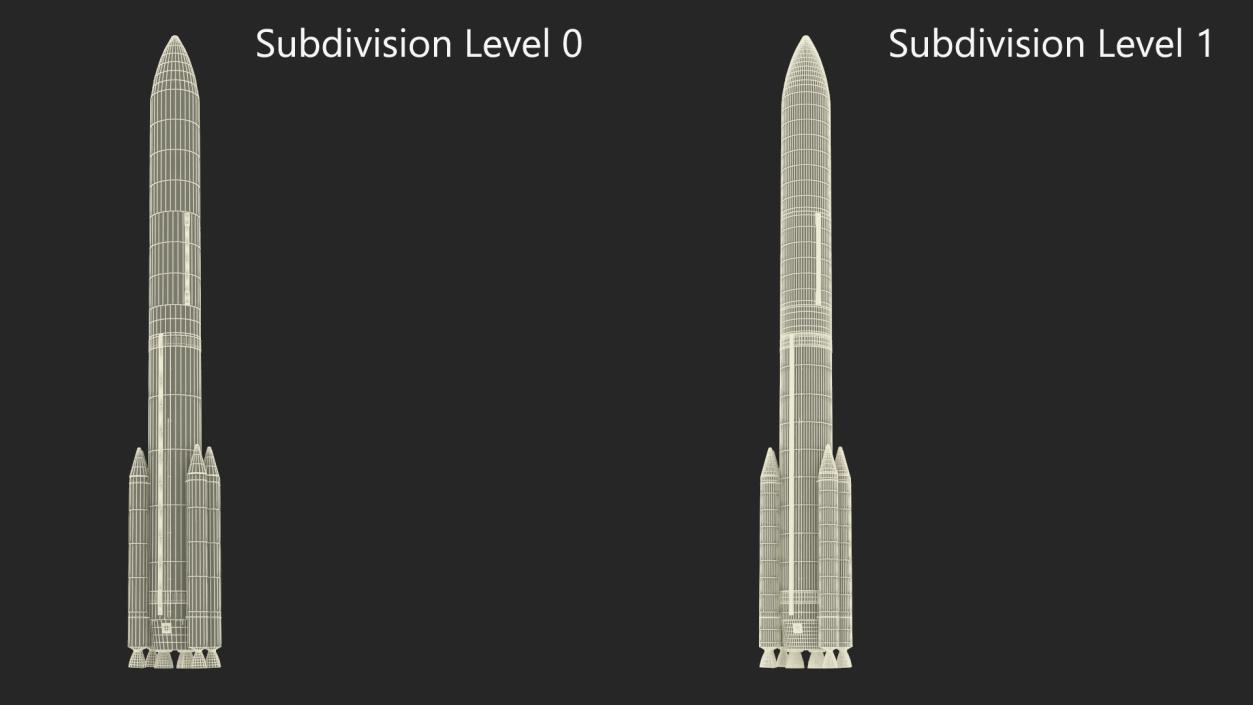 3D Heavy Lift Rocket with Six Solid Boosters