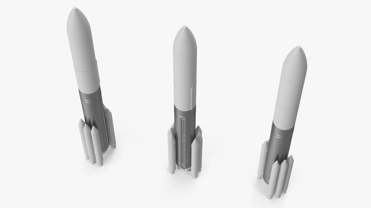 3D Heavy Lift Rocket with Six Solid Boosters