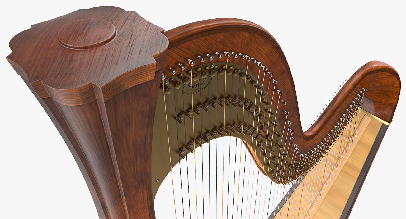 3D Pedal Harp Instrument