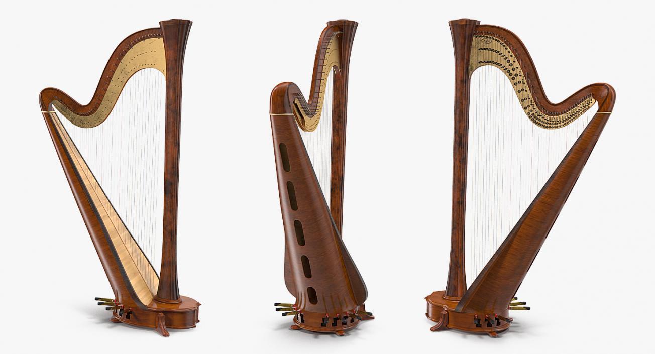 3D Pedal Harp Instrument