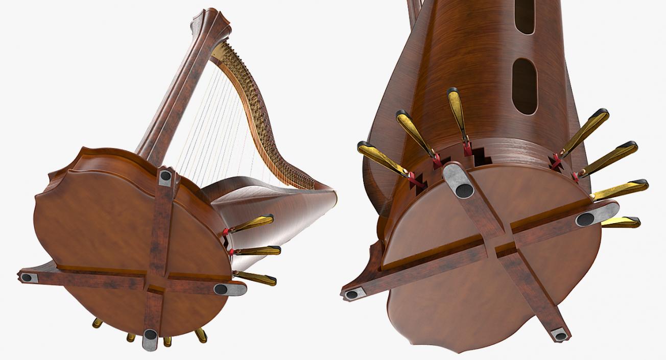 3D Pedal Harp Instrument