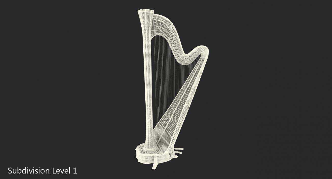 3D Pedal Harp Instrument