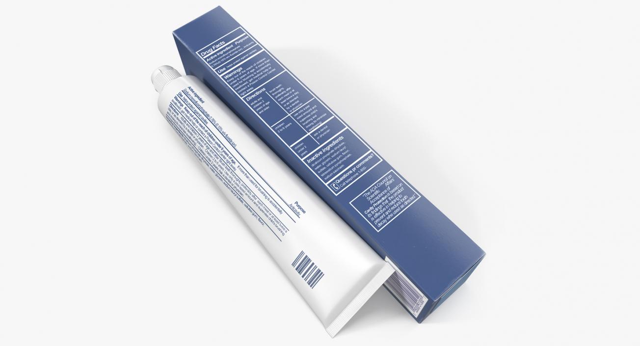 3D Tube and Box Toothpaste model