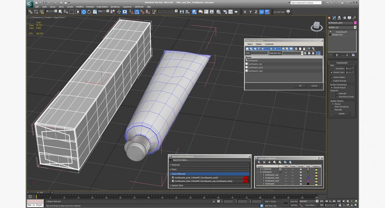 3D Tube and Box Toothpaste model