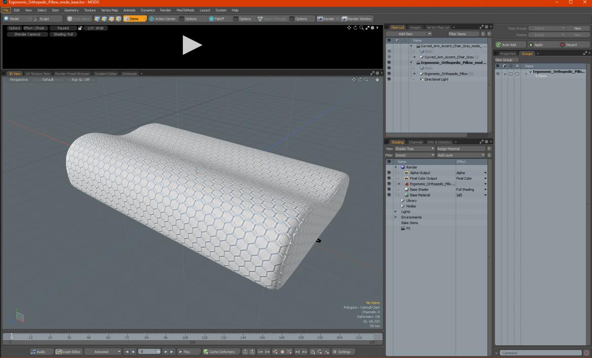 Ergonomic Orthopedic Pillow 3D