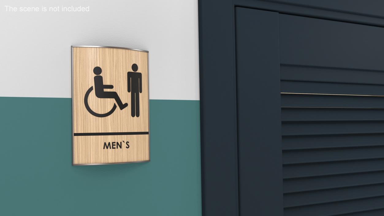 Mens Accessible Restroom Sign 3D model