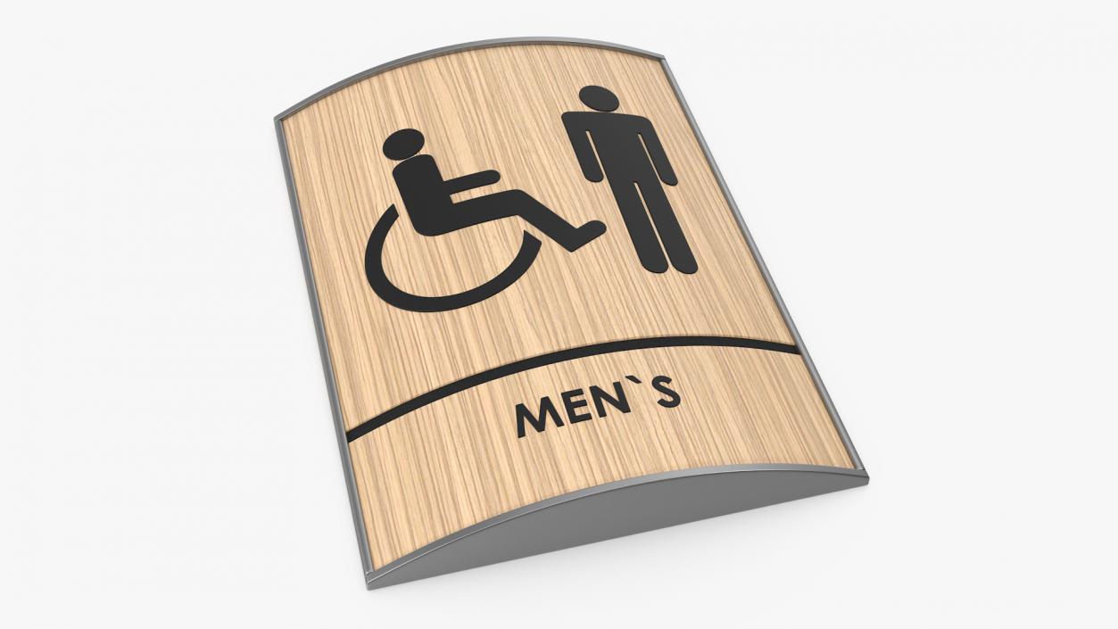 Mens Accessible Restroom Sign 3D model