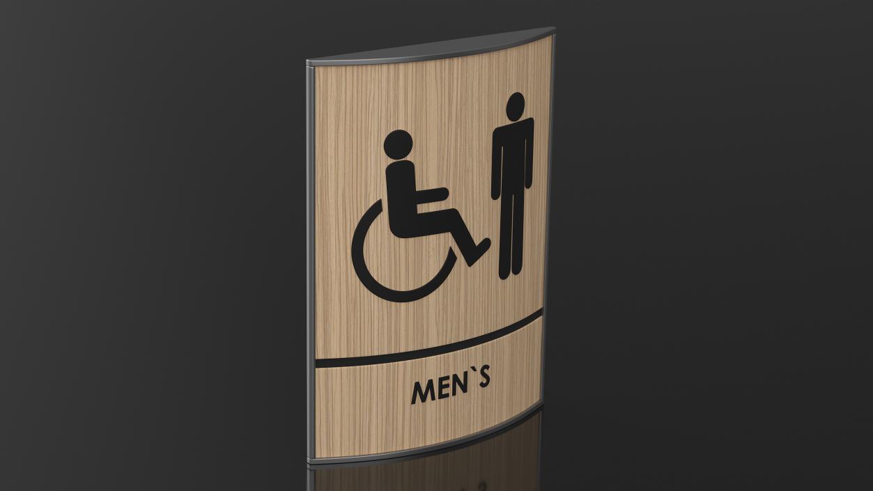 Mens Accessible Restroom Sign 3D model