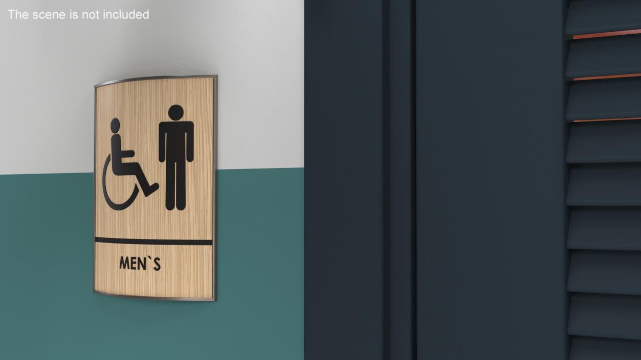 Mens Accessible Restroom Sign 3D model