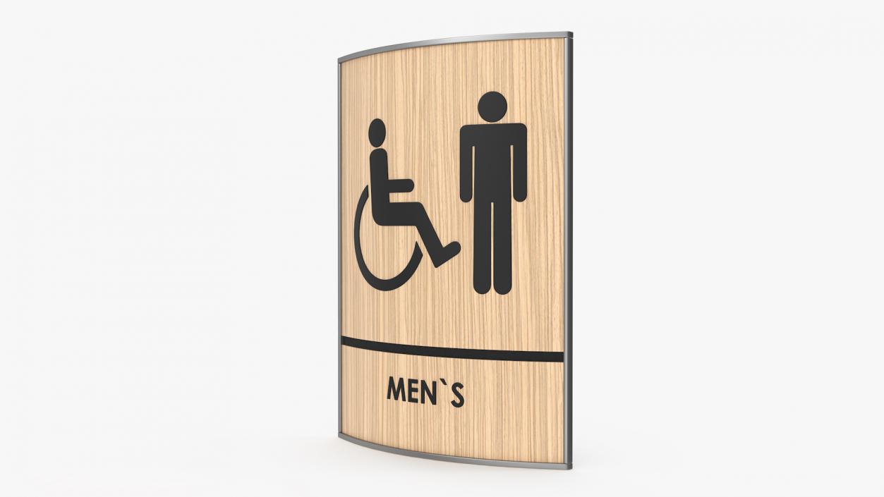 Mens Accessible Restroom Sign 3D model