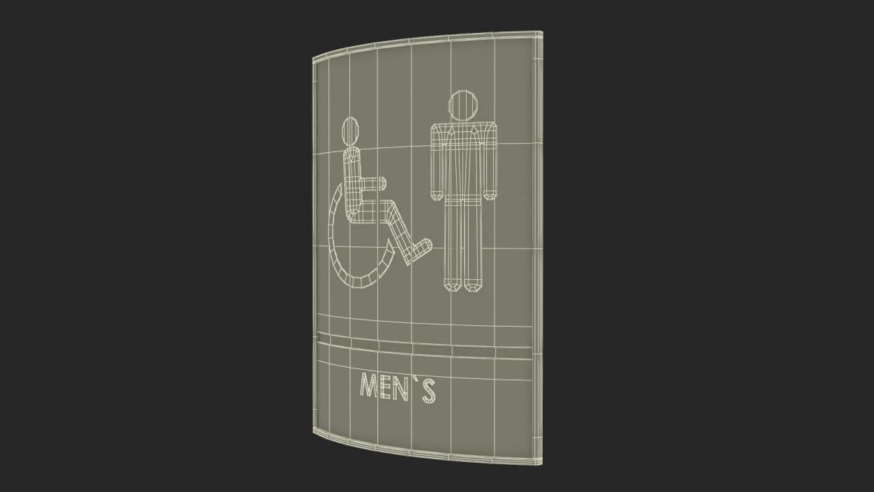 Mens Accessible Restroom Sign 3D model