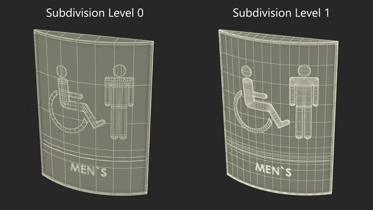 Mens Accessible Restroom Sign 3D model