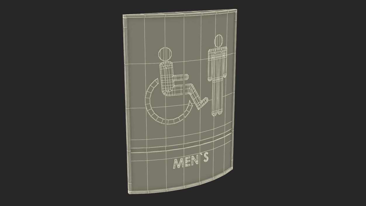 Mens Accessible Restroom Sign 3D model