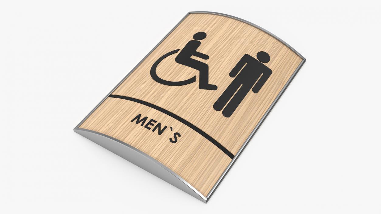 Mens Accessible Restroom Sign 3D model