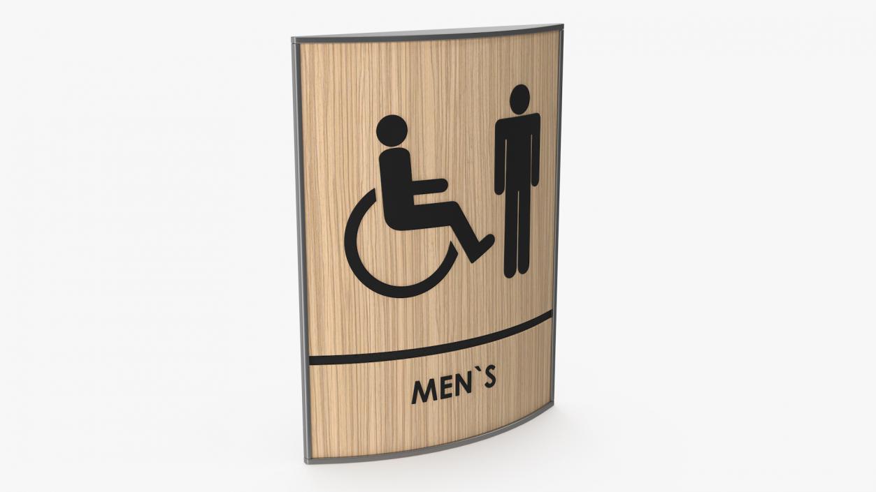 Mens Accessible Restroom Sign 3D model