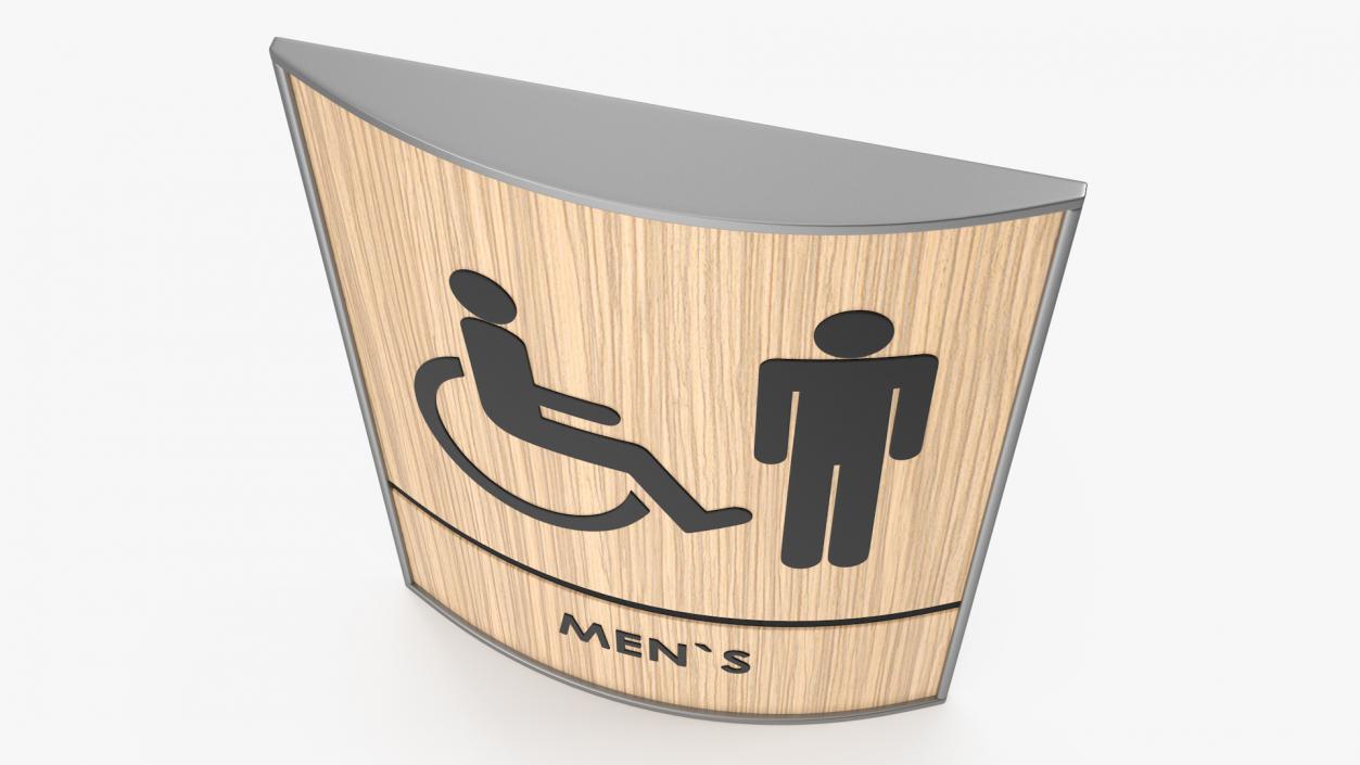 Mens Accessible Restroom Sign 3D model