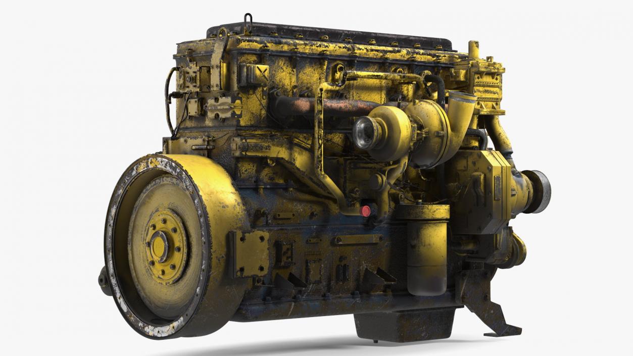 Used Dirty Tractor Diesel Engine 3D