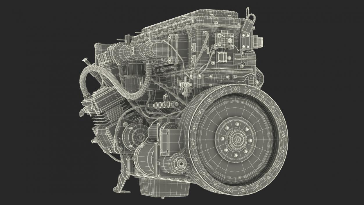 Used Dirty Tractor Diesel Engine 3D