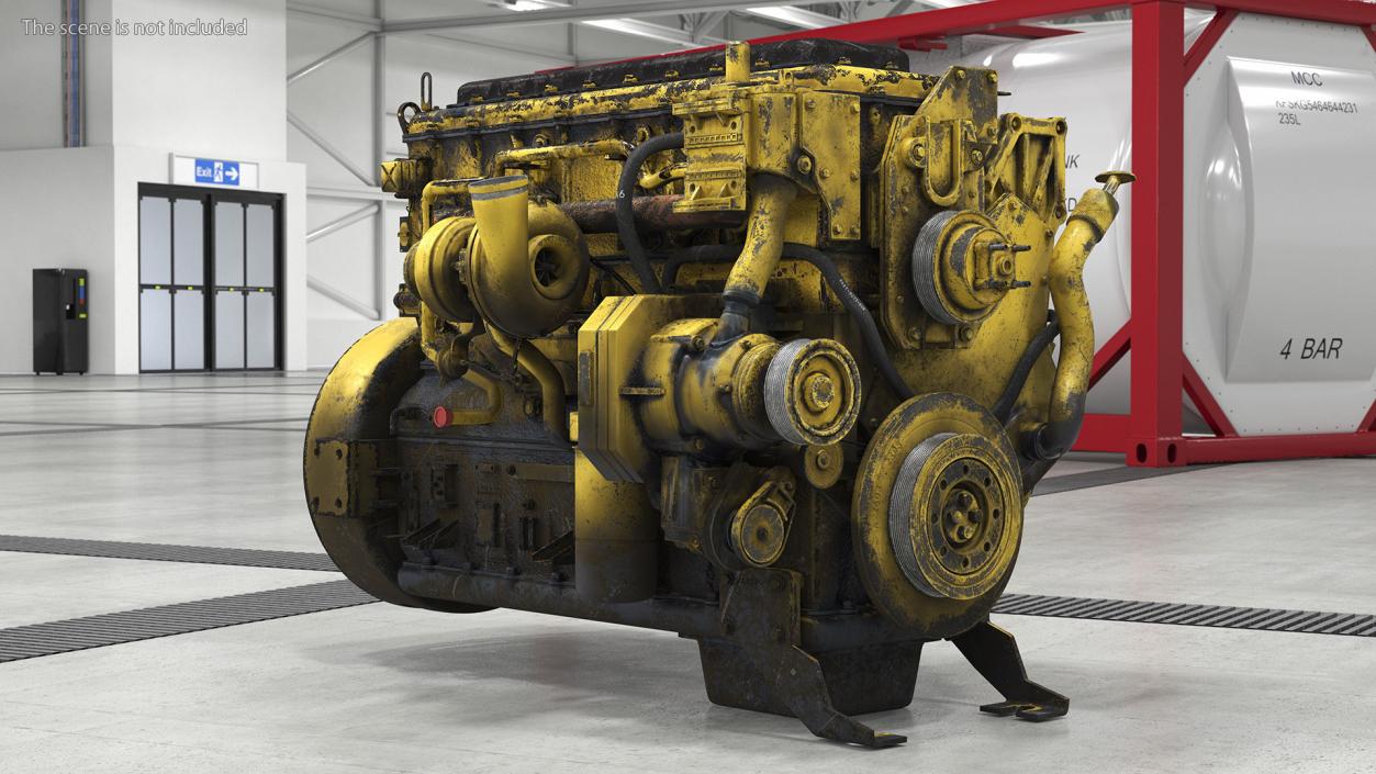 Used Dirty Tractor Diesel Engine 3D